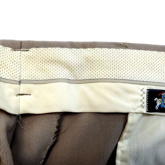 Hart Schaffner Marx Virgin Wool Pleated Cuffed Tan High Rise Dress Pants 41/31‎ - Picture 4 of 5